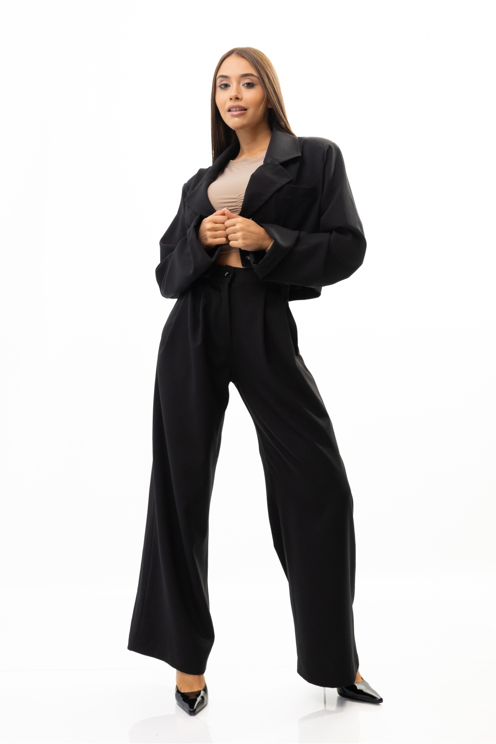 SET PANTALONI ȘI JACĂ ELEGANT BLACK