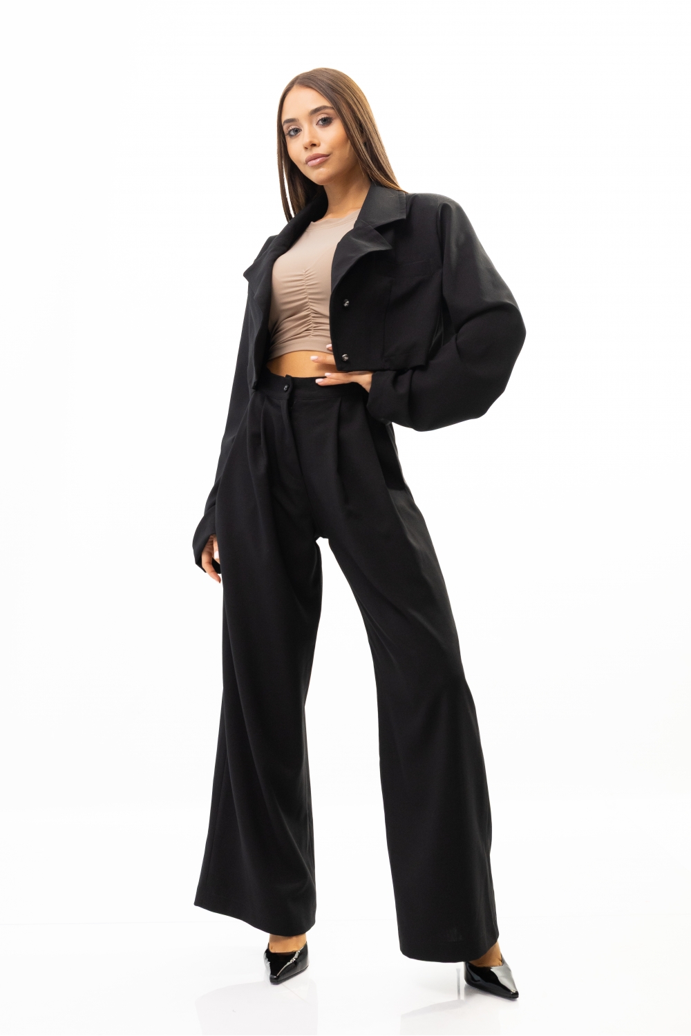 SET PANTALONI ȘI JACĂ ELEGANT BLACK