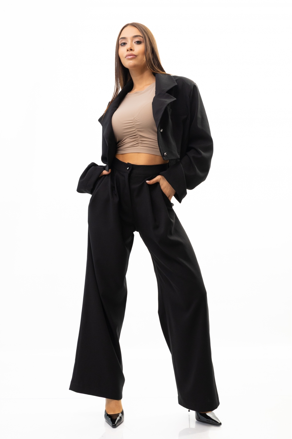 SET PANTALONI ȘI JACĂ ELEGANT BLACK