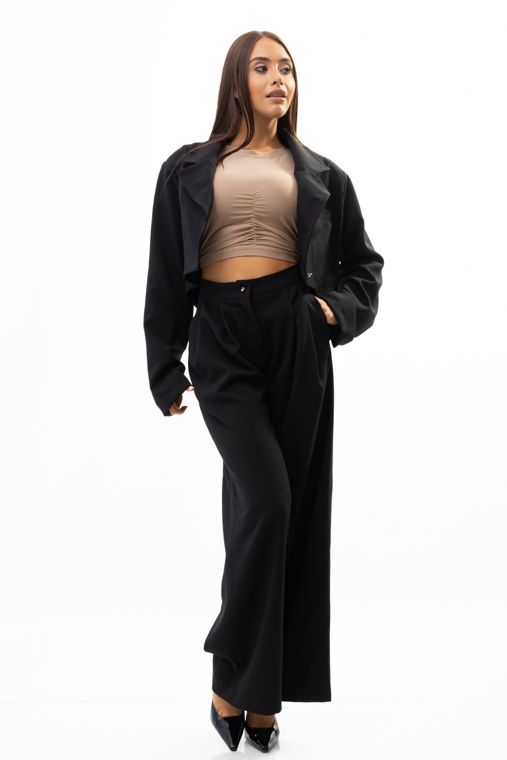 SET PANTALONI ȘI JACĂ ELEGANT BLACK