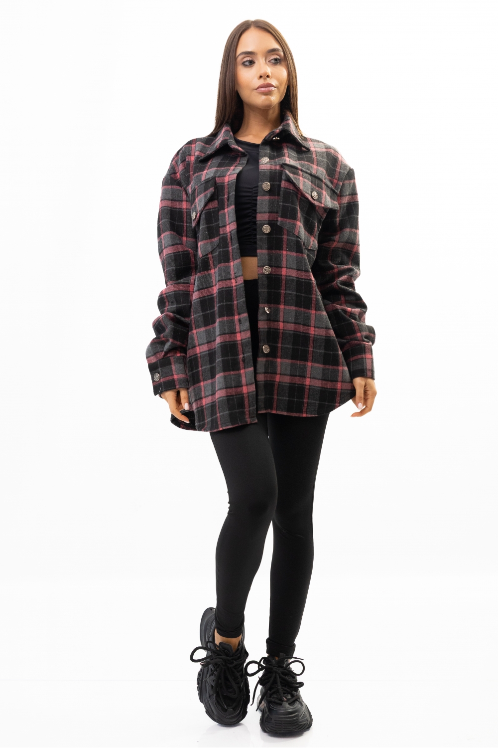 TOP SHIRT PLAID PINK TOP SHIRT PLAID PINK