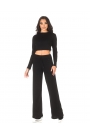 Set sportiv negru cu colanți și top scurt Daily black