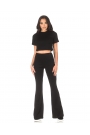 Set sportiv negru cu colanți și top scurt Everyday - black