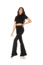 Set sportiv negru cu colanți și top scurt Everyday - black