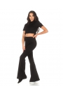 Set sportiv negru cu colanți și top scurt Everyday - black