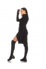Black stretchy dress with a polo collar Comfort Black