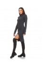 Grey stretchy dress with a polo collar Comfort