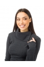 Grey stretchy dress with a polo collar Comfort