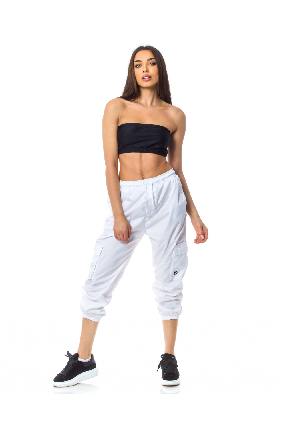 Pantaloni cargo albi Bianco