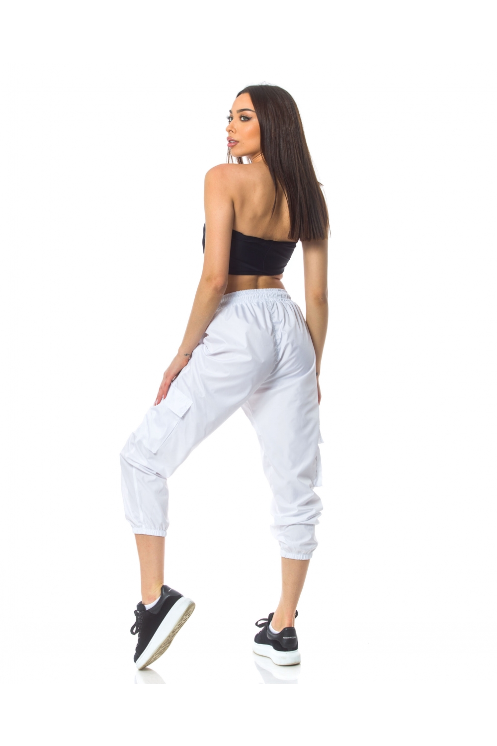 Pantaloni cargo albi Bianco