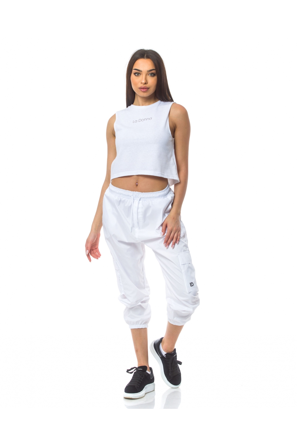 Pantaloni cargo albi Bianco